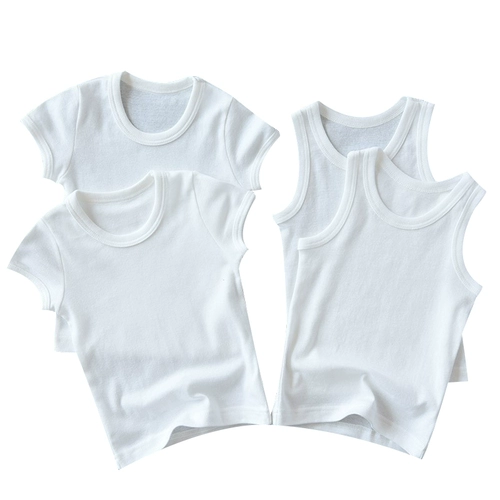 Флуоресцентный детский комплект, хлопковая майка для мальчиков, тонкая футболка без рукавов, детская одежда, короткий рукав