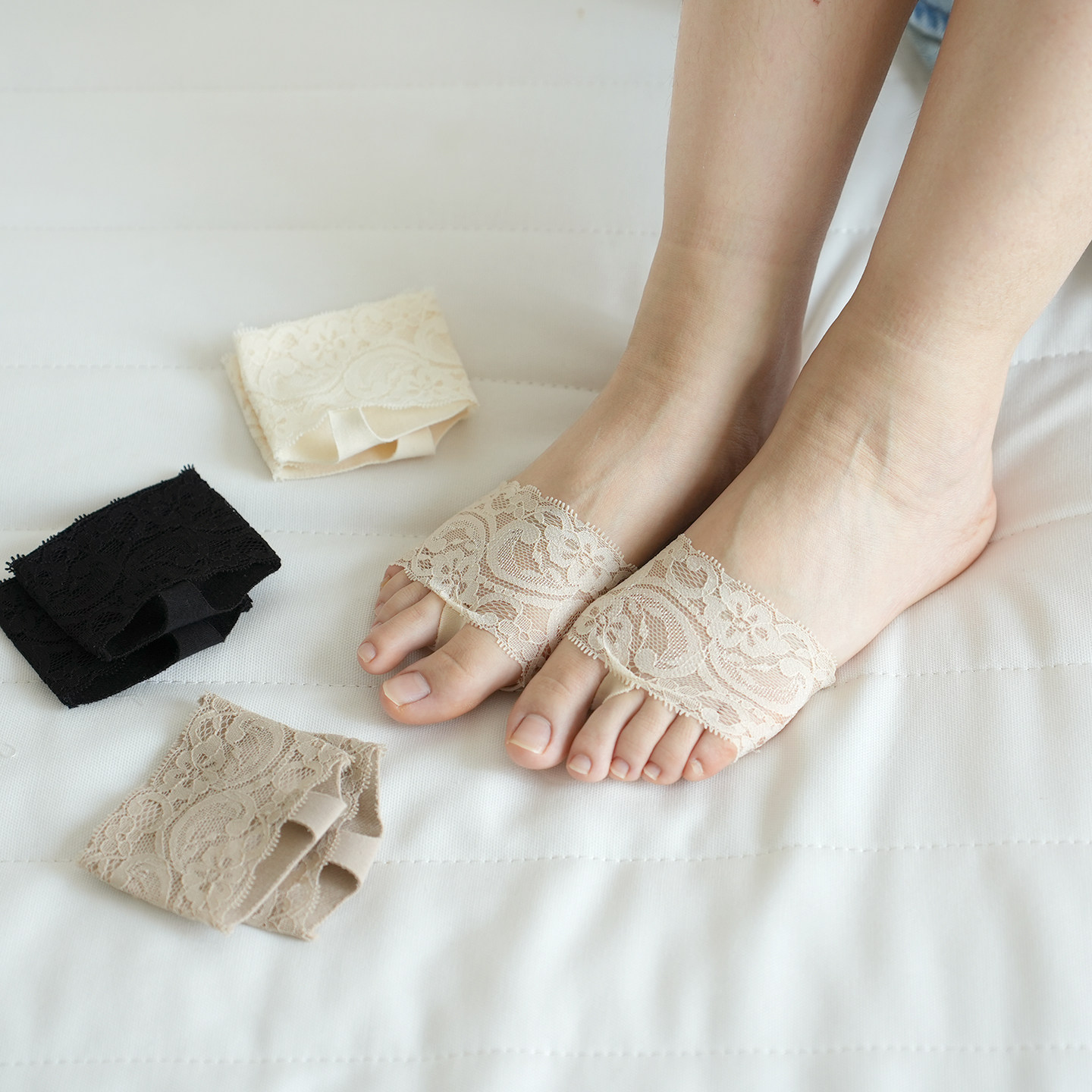 Half palm invisible socks women's lace sole socks