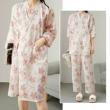 Японский свежий хлопковый марлевый комплект, банный халат, пижама, штаны