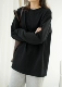 22029 Черный с длинным рукавом чистый хлопок стиль
