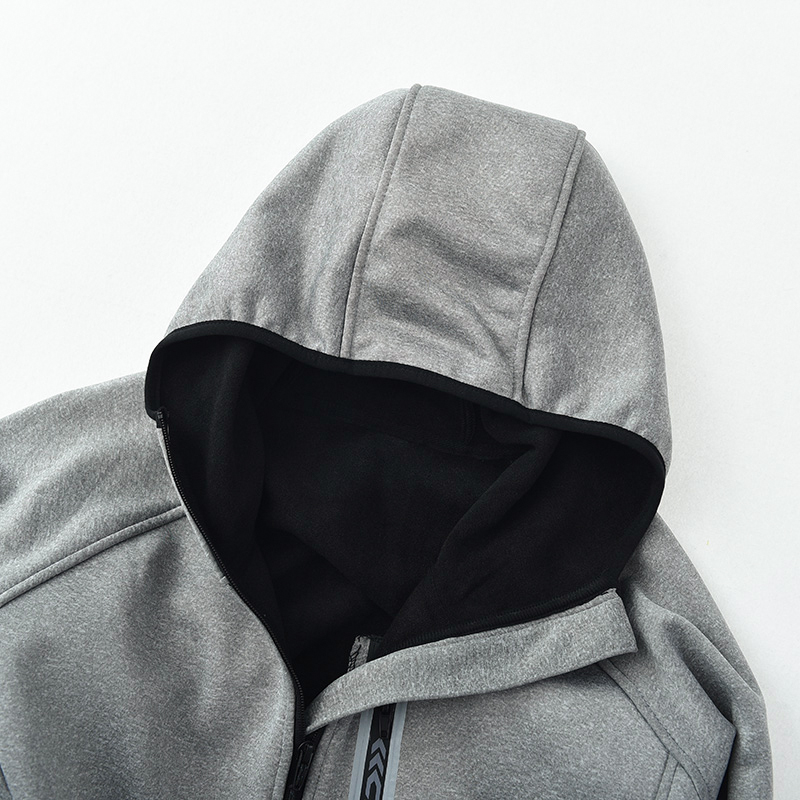 Áo khoác thể thao nam trùm đầu sang trọng Softshell Jacket Zipper thể thao hàng đầu mặc mùa đông áo