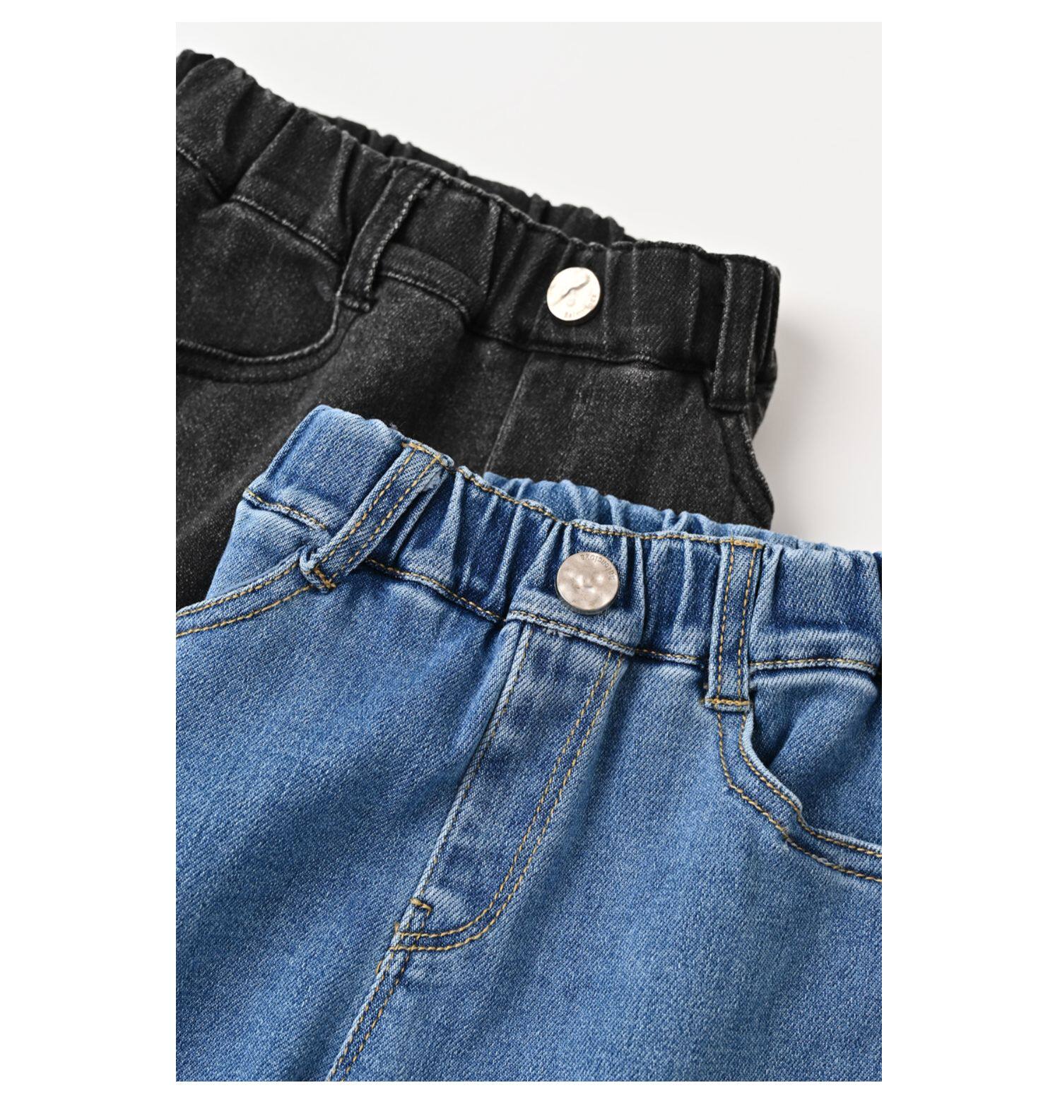 Детские джинсы для мальчиков, эластичные осенние штаны, подходят для подростков     