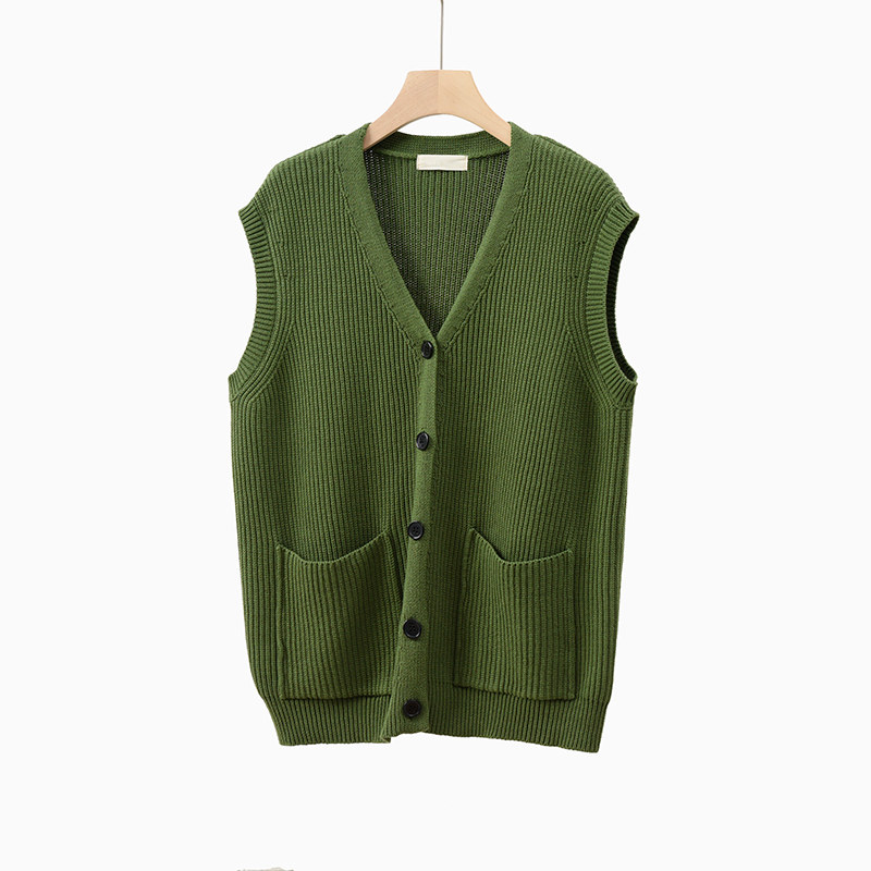 Женская жилетка 简约全棉针织马甲 女士全棉百搭v领开衫上衣 毛衣外套 马甲 秋款 OTHER
