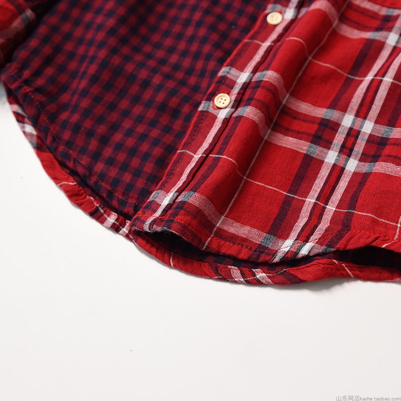 Mềm mại và thoáng khí thoải mái Trẻ em áo gạc hai lớp Áo sơ mi cotton dài tay cho bé trai áo kiểu suông bé gái