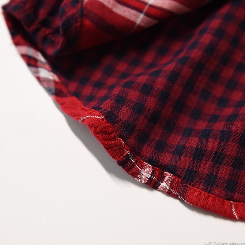 Mềm mại và thoáng khí thoải mái Trẻ em áo gạc hai lớp Áo sơ mi cotton dài tay cho bé trai áo kiểu suông bé gái