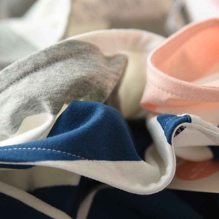 Phá mã xử lý cặp mẫu quần áo sọc nhà phù hợp với quần short cotton ngắn tay nam và nữ váy ngủ lụa tơ tằm
