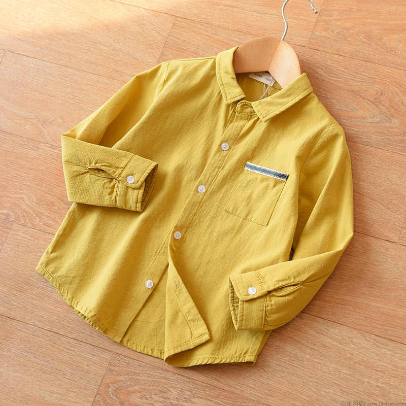 Áo cotton bé trai tay dài mùa thu mới áo bé gái