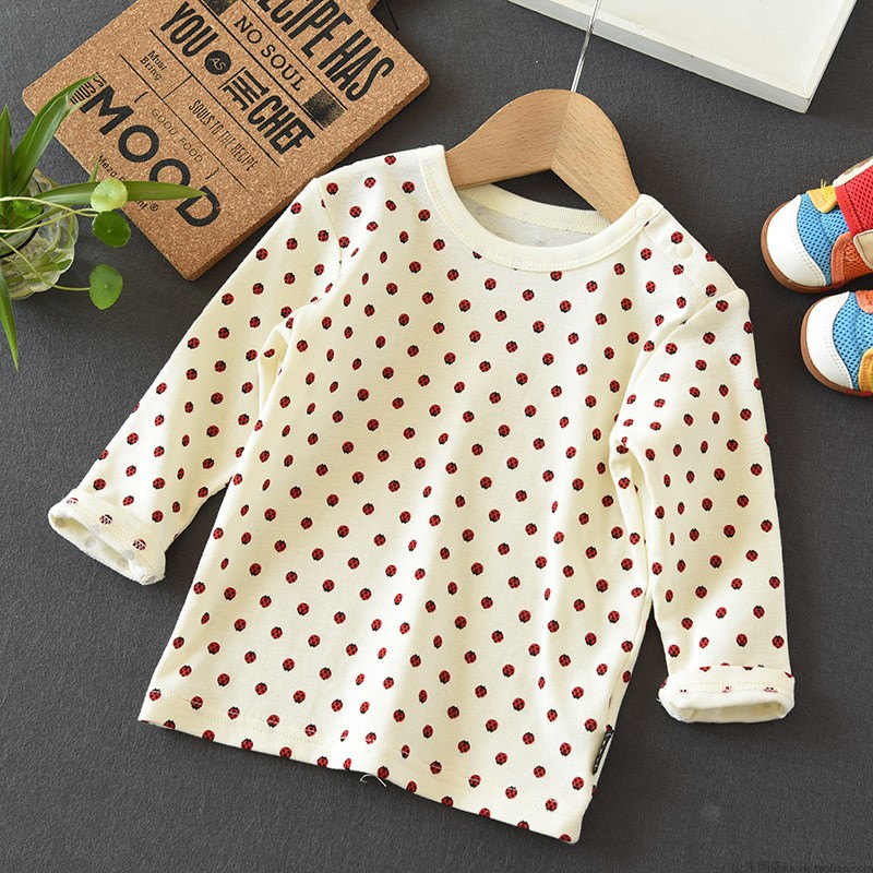 Áo thun trẻ em đơn giản cotton trẻ em đáy cổ tròn tay dài mềm mại và thoải mái áo thun bé gái 6 tuổi