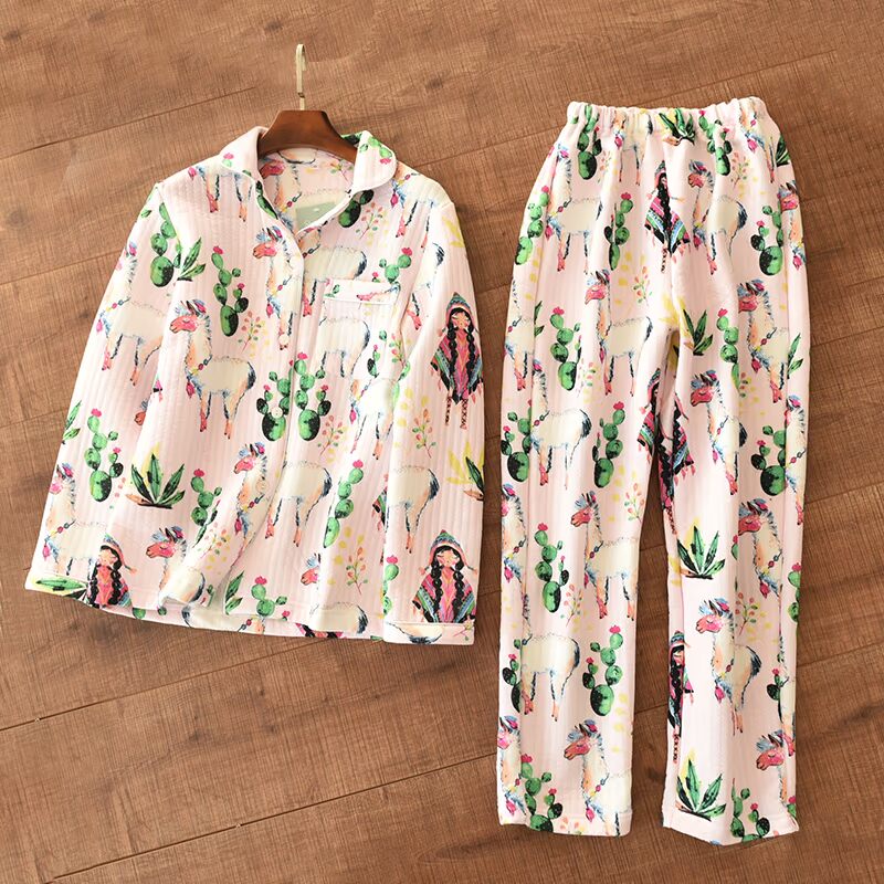 Áo cotton nữ chất liệu phục vụ gia đình bộ lanh thái mặc nhà