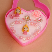 Korean version of the children's bracelet ring little girl cute handwriting girl bead bracelet princess cartoon suit