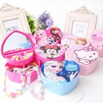 Children cartoon multifunctional girl jewelry storage box baby hair jewelry headgear Princess jewelry box gift