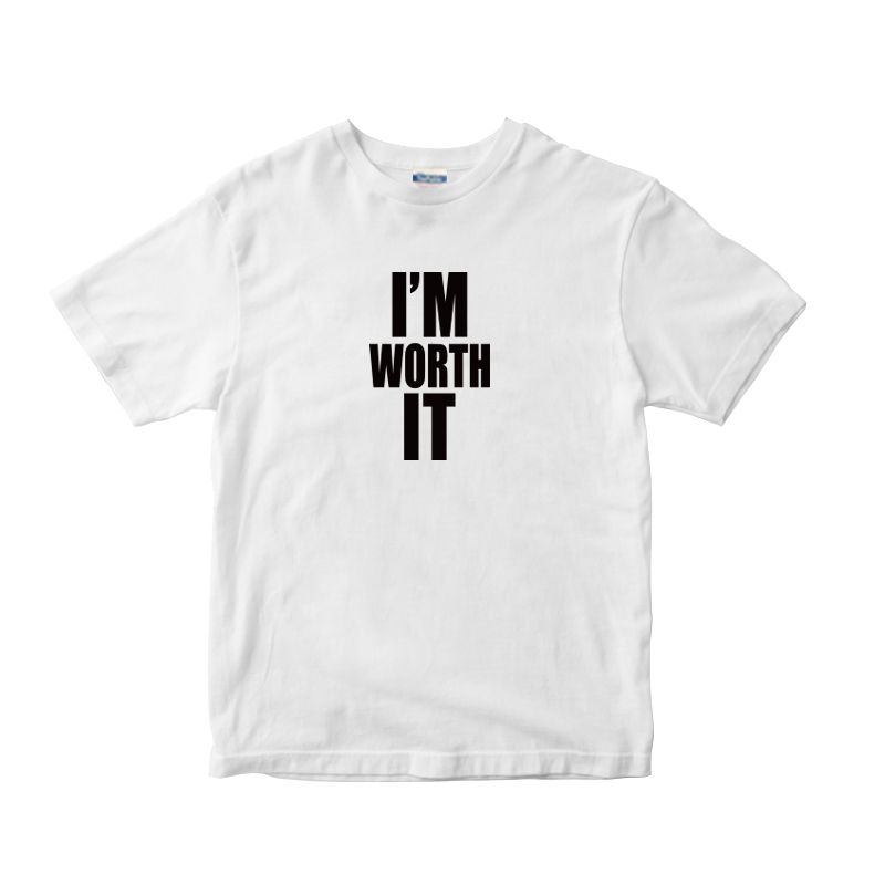 High-Quality I'M Worth It Personalized English Slogan Pure Cotton Short-Sleeved T-Shirt for Boys and Girls High-Quality I'M Worth It Personalized English Slogan Pure Cotton Short-Sleeved T-Shirt for Boys and Girls
