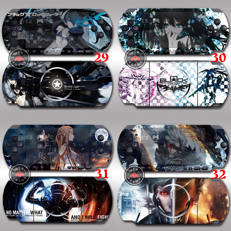 PSP3000PSP2000 Sticker Đau Sticker Sticker Nhãn dán phim hoạt hình Anime Cartoon Game Color Sticker Color - PSP kết hợp 	máy game psp 3000	