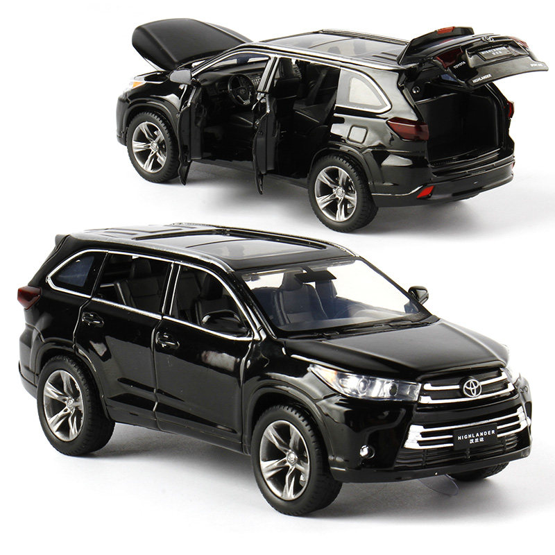 JKM 1:32Toyota Hanlanda Police Car Alloy Small Car Model Toy Off-road Car Metal Simulation Toy