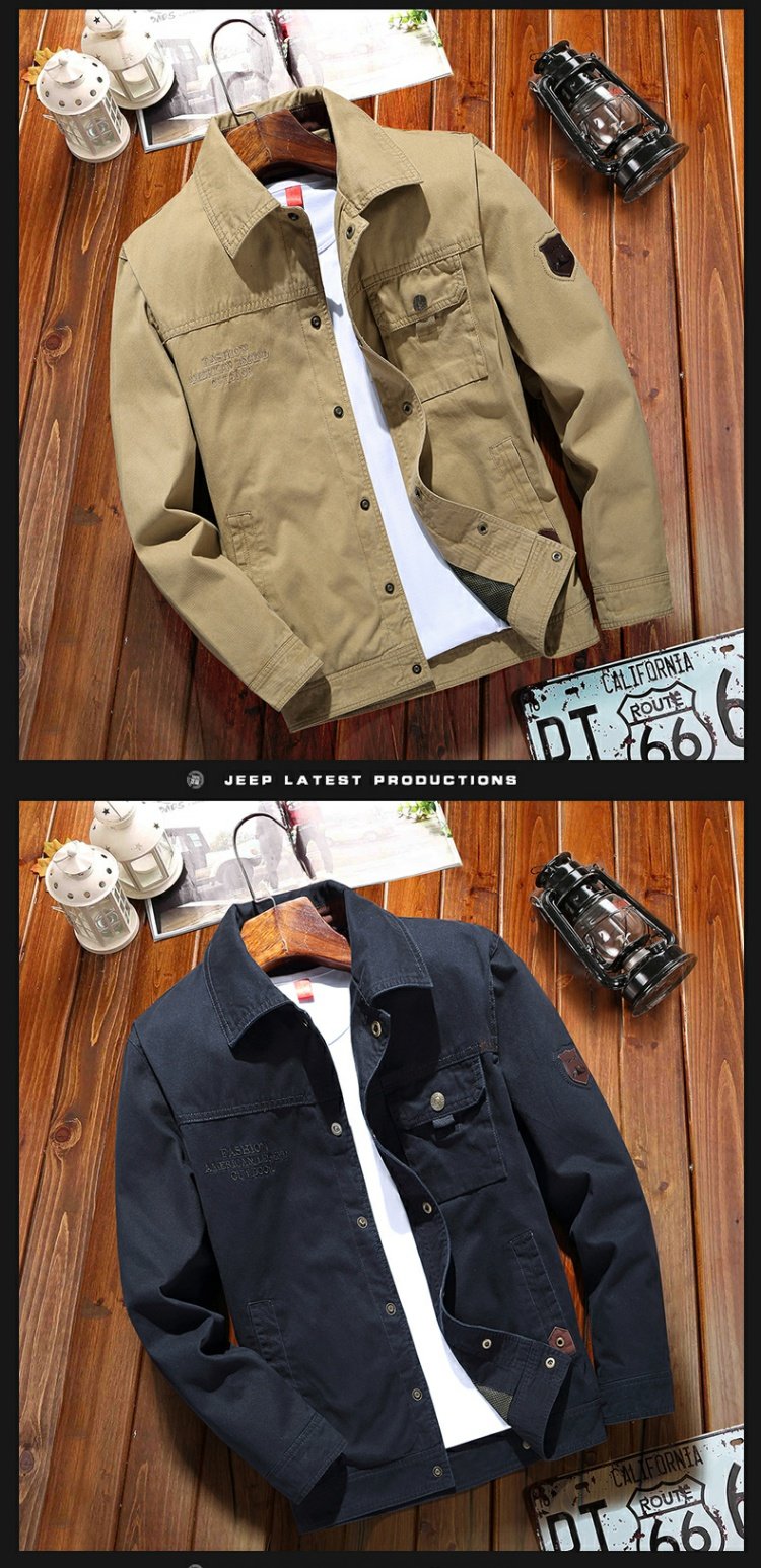David Jeep cotton kinh doanh áo khoác nam giản dị mùa xuân và mùa thu thanh niên lỏng lẻo áo khoác nam áo khoác hoodie nam