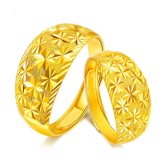 Classic Vietnamese sand gold ring men's and women's baby's breath gold imitation ring gold-plated jewelry ring euro currency does not fade for a long time