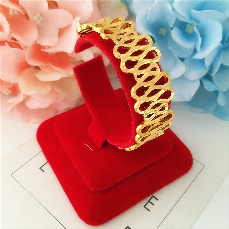 Phiên bản Hàn Quốc của vòng đeo tay nữ mạ đồng phủ sương mờ Màu sắc bền lâu 24K giả vàng cưới cưới vàng - Vòng đeo tay Cuff vòng cẩm thạch bọc vàng
