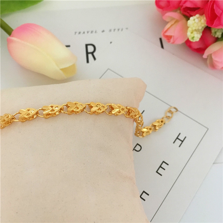 Vòng tay vàng cát Việt Nam nữ yêu bốn vòng tay cỏ ba lá mô phỏng vòng tay giả vàng mạ vàng thời gian dài không phai trang sức chuỗi đeo tay