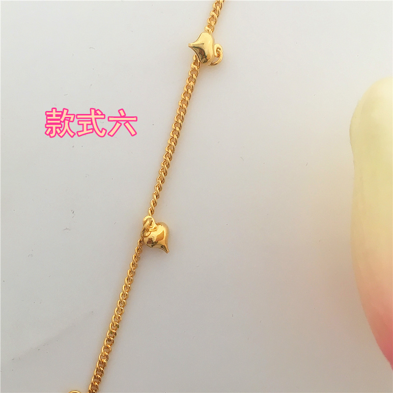 Vòng chân nữ mới Shajin phiên bản Hàn Quốc của vòng đeo tay tình yêu mạ vàng 24K đơn giản, vòng chân giả vàng không phai vòng đeo chân cho nữ