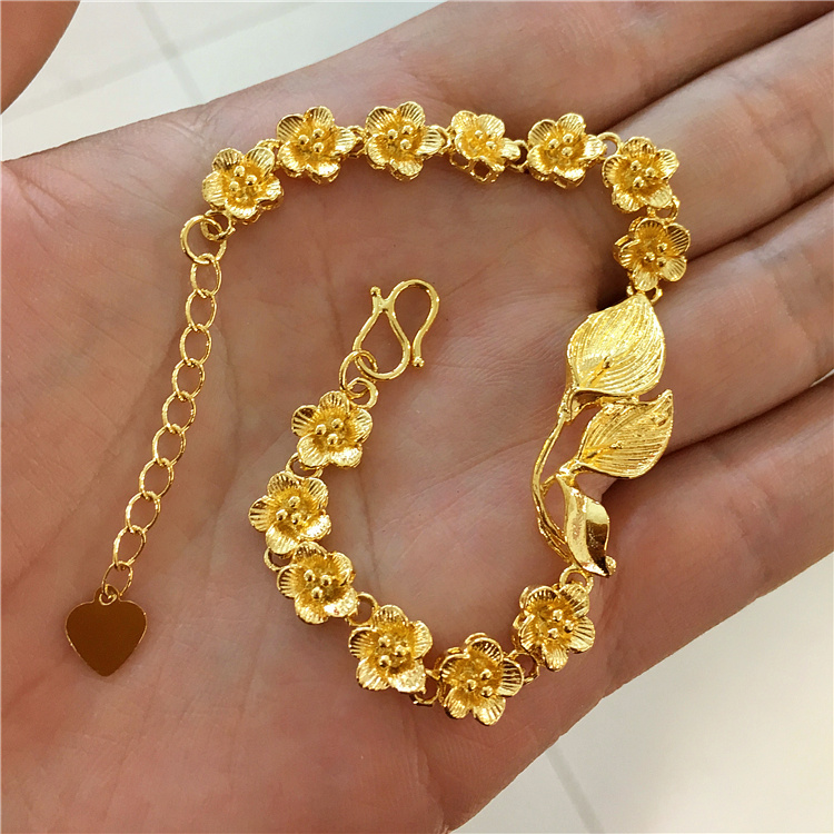 Cửa hàng vàng mới 2018 với vòng tay hoa Việt Nam Vòng tay nữ Shajin Trang sức tiền tệ châu Âu Đám cưới lâu không phai vòng tay nữ đẹp