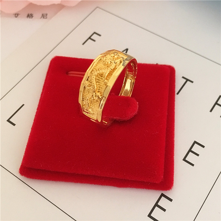 Nhẫn đôi Việt Nam Shajin Longfeng Mô phỏng nhẫn vàng và nam nữ mạ vàng không phai quà tặng 18k nhẫn nam vàng tây
