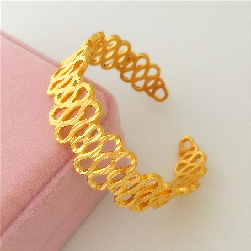 Phiên bản Hàn Quốc của vòng đeo tay nữ mạ đồng phủ sương mờ Màu sắc bền lâu 24K giả vàng cưới cưới vàng - Vòng đeo tay Cuff vòng cẩm thạch bọc vàng
