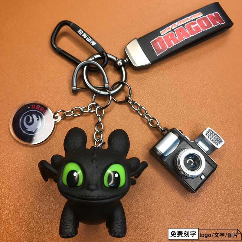 Authentic How to Train Your Dragon Toothless Keychain Bag Pendant Car Couple Gift Doll Glowing Night Fury Merchandise