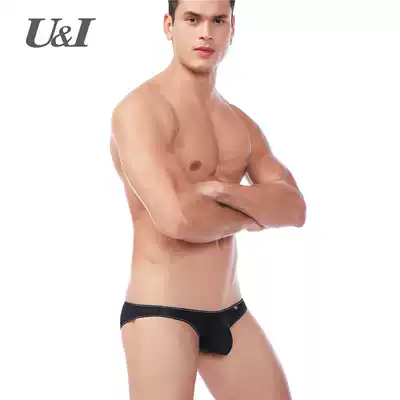 U & I Sexy breifs Tide Man Thin Transparent Elastic Ice Silk Breathable Guns Separate u Cushion Bag Low Waist Panties
