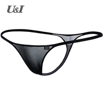 U & I thong female Japanese thin transparent elastic Ice Silk sexy mini ultra low waist breathable girl T underwear