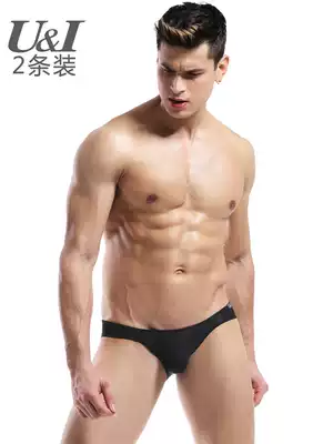 2-pack U & I sexy briefs men transparent thin breathable Ice Silk one-piece convex scrotum support tide underwear