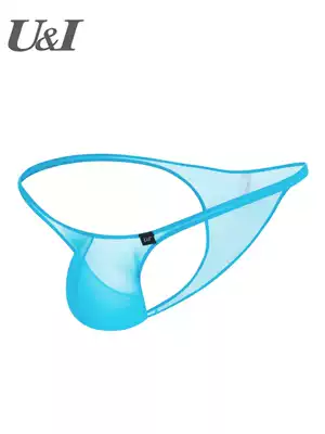 U & I sexy briefs men's Thin Ice Silk UI ultra low waist Tide men's scrotum to bikini half-bag hip