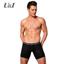 U & I underwear mens stretch cotton breathable 5-point leggings Tide sports tight-fitting anti-wear legs extended boxer pants