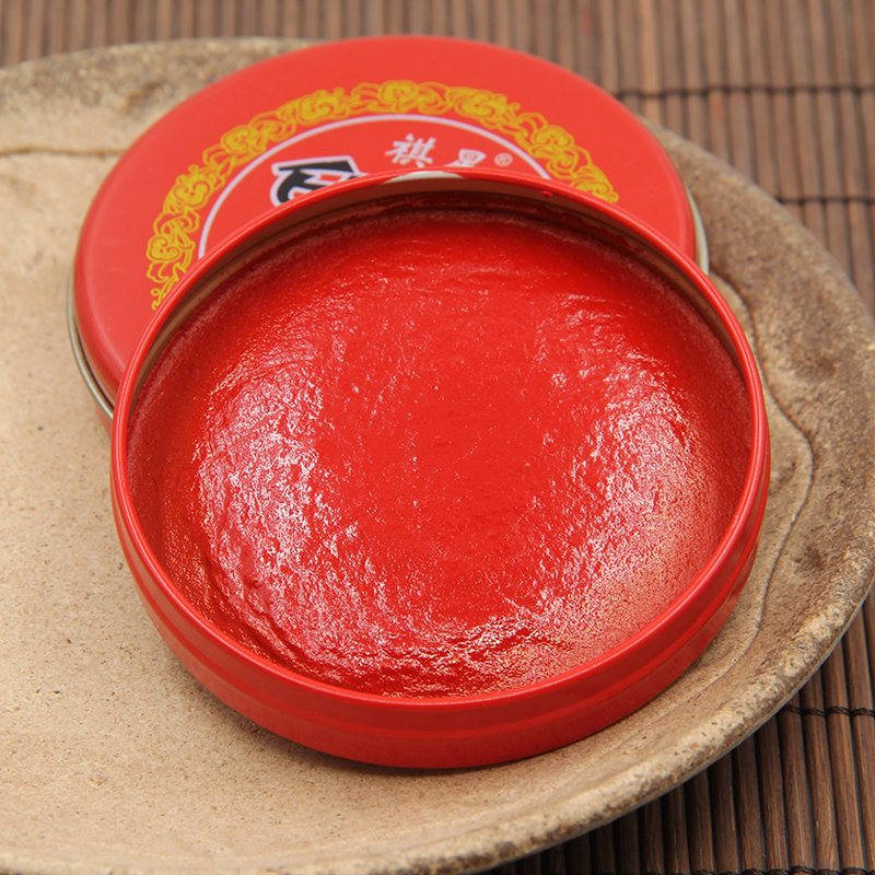 Promotional Traditional Ink Pad for Stamps, Red Paste-Like Material, Large Red Color, Financial Use, Iron Box Packaging, 60 Grams, Stationery Promotional Traditional Ink Pad for Stamps, Red Paste-Like Material, Large Red Color, Financial Use, Iron Box Packaging, 60 Grams, Stationery