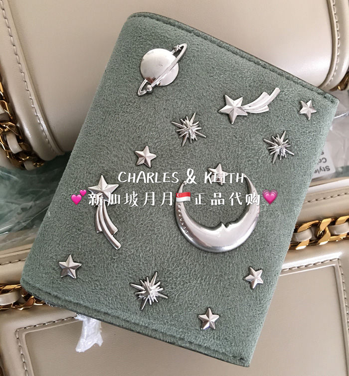 Nổ! Singapore chính hãng CHARLES & KEITH gói thẻ sao nhỏ ck ví ngắn CK6-50680649 ví nam cầm tay