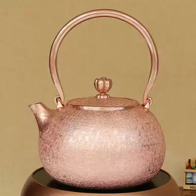 Handmade pure copper pot One copper pot One copper pot One copper pot Purple copper teapot Black tea set Copper cooking kettle