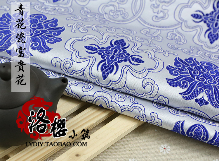Trang phục Hanfu quần áo trẻ em kimono vải jacquard lụa quần áo vải / gấm - hoa phong phú dày - Vải vải tự làm cotton 2 chiều