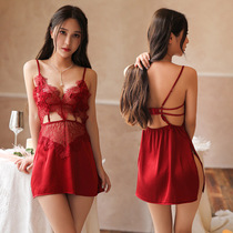 New womens summer nightdress seduction lace lace suit sexy sling pajamas home clothes sexy pajamas womens net red