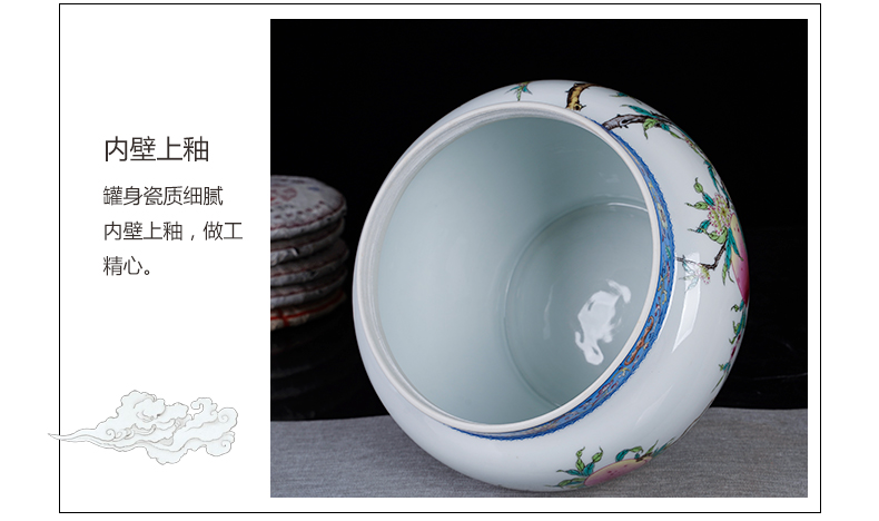 Jingdezhen ceramic antique peach storage can act the role ofing is tasted furnishing articles home sitting room storage tank porcelain tea cake