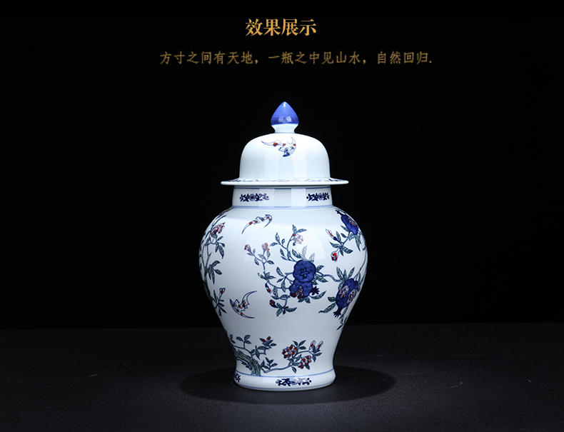 Pomegranates of blue and white porcelain of jingdezhen ceramics hand - made vases, restore ancient ways the large furnishing articles archaize of new Chinese style porch