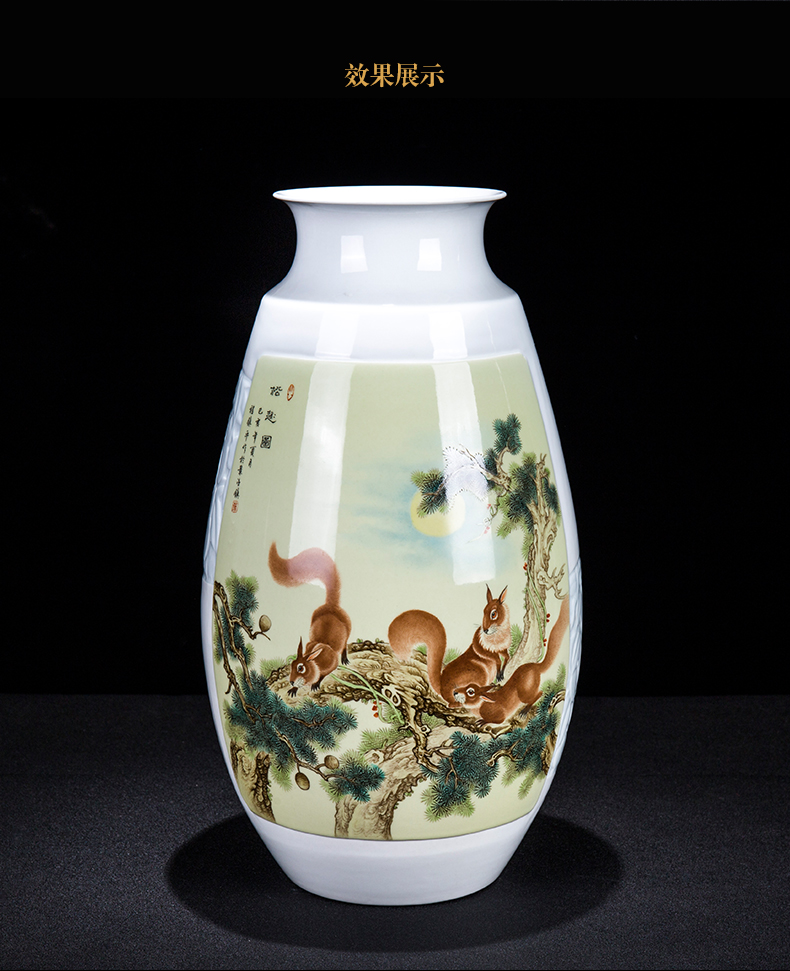 Jingdezhen ceramic new Chinese hand - made loose on vase furnishing articles home rich ancient frame porcelain sitting room adornment