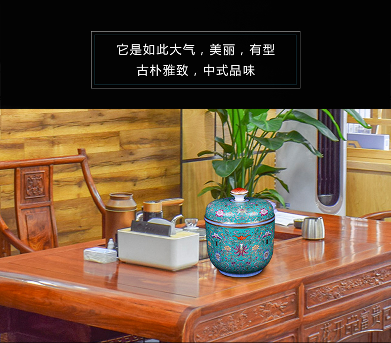 Jingdezhen ceramic tea POTS with a large seal pot household act the role ofing is tasted storage tank porcelain decoration