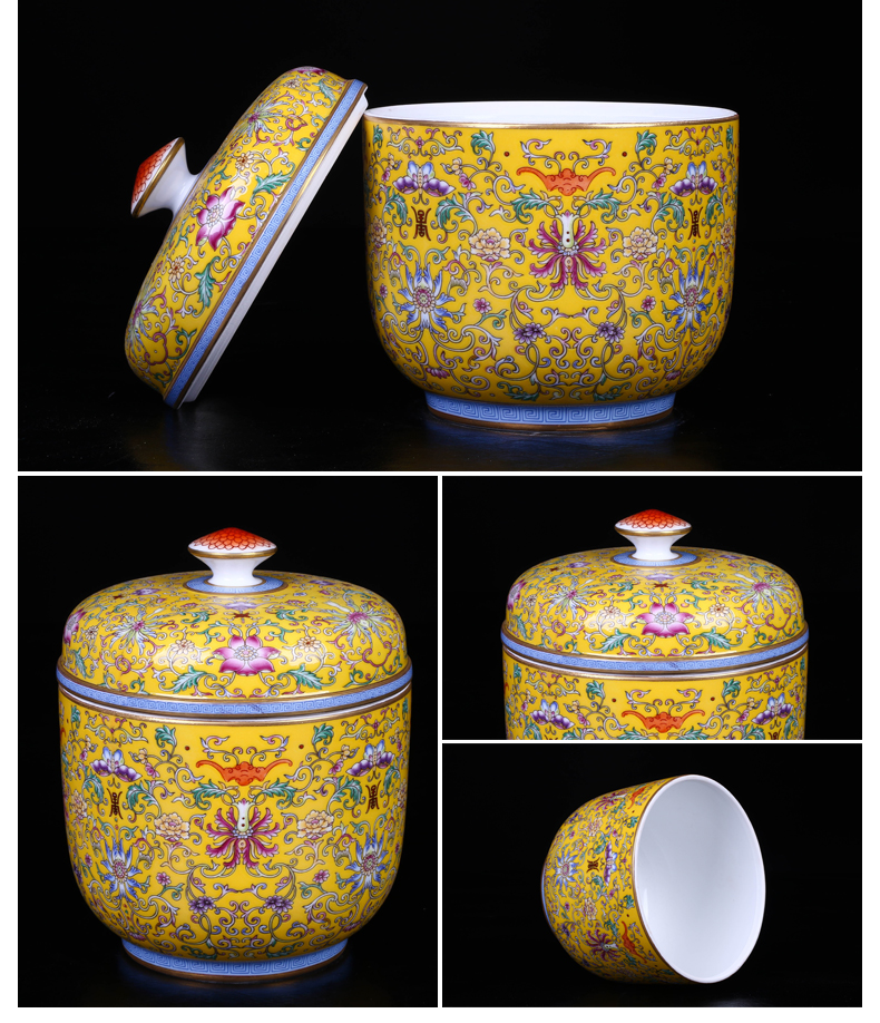 Jingdezhen ceramic household pu - erh tea seal save receives a large new Chinese porcelain decoration storage tank