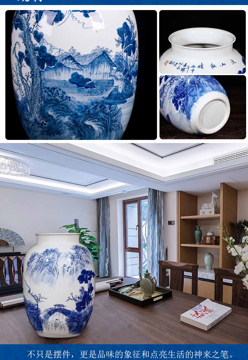 Blue and white porcelain of jingdezhen ceramics art restoring ancient ways the sitting room porch place home decoration vase TV ark