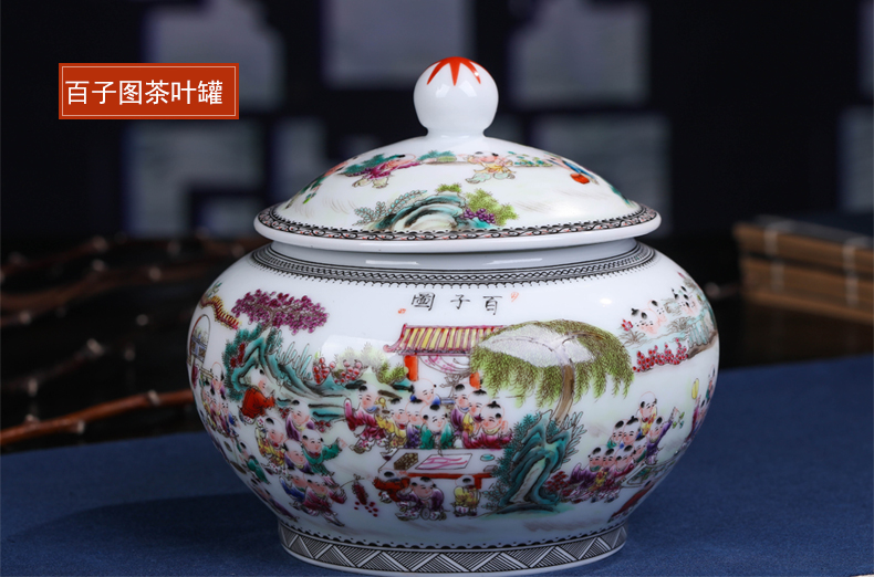 Jingdezhen ceramic hand - made the ancient philosophers graph caddy fixings seal POTS puer tea box packing box and POTS to restore ancient ways