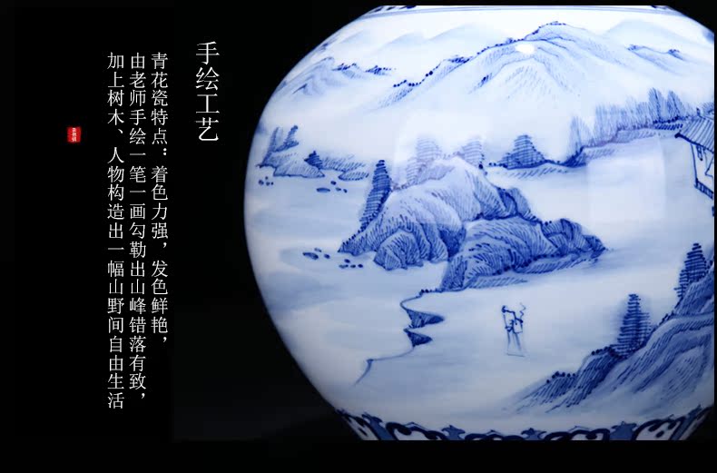 The blue and white porcelain of jingdezhen ceramics hand - made songjiang nostalgia tree home sitting room porch decoration furnishing articles