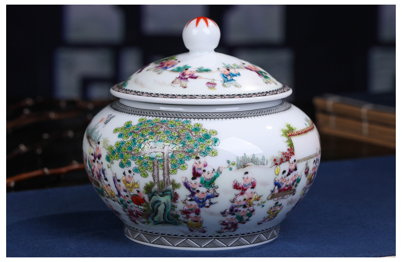 Jingdezhen ceramic hand - made the ancient philosophers graph caddy fixings seal POTS puer tea box packing box and POTS to restore ancient ways