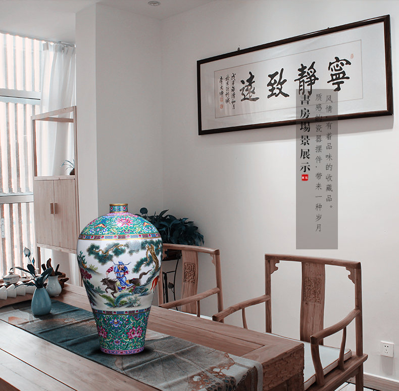 Under the new Chinese jingdezhen ceramics colored enamel Xiao Heyue after han xin vase home sitting room adornment is placed