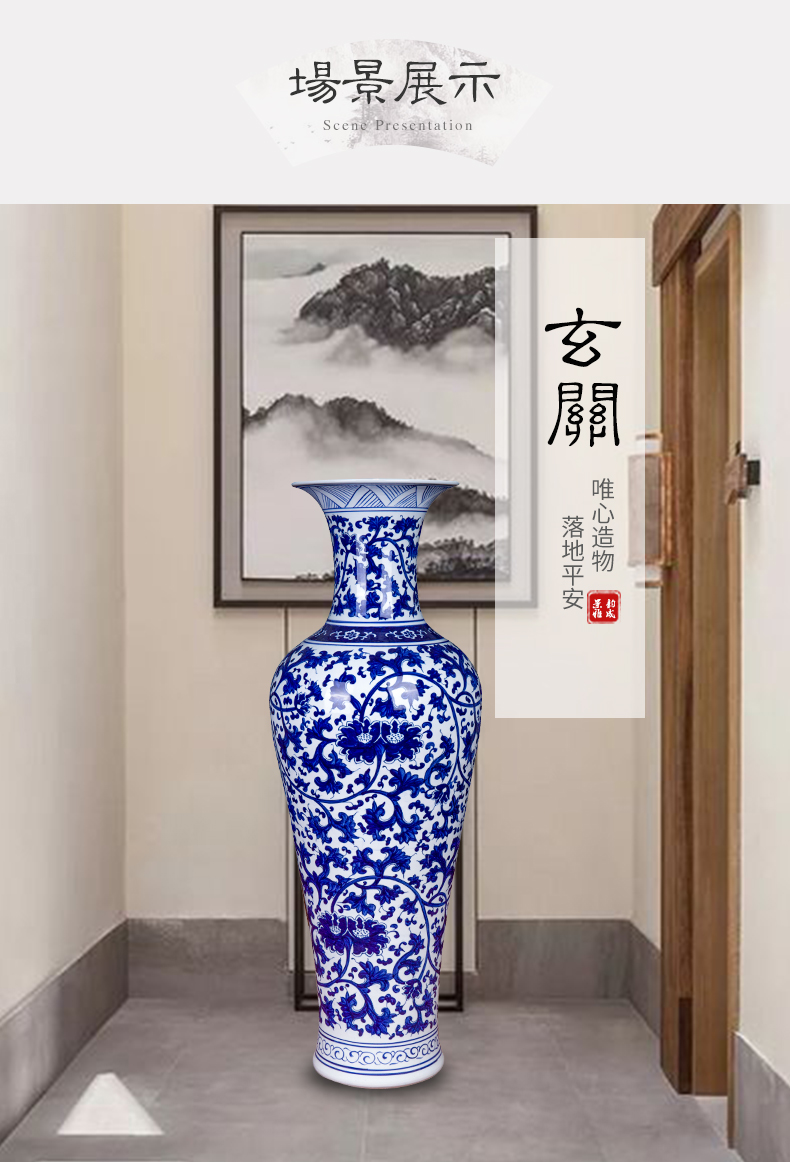 I and contracted blue and white porcelain of jingdezhen ceramics with a silver spoon in its ehrs expressions using lotus bottle home sitting room decoration to the hotel feel furnishing articles