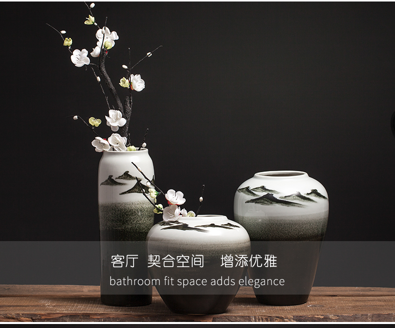 Jingdezhen ceramic home sitting room porch place flower vase Chinese arts and crafts porcelain table ornament