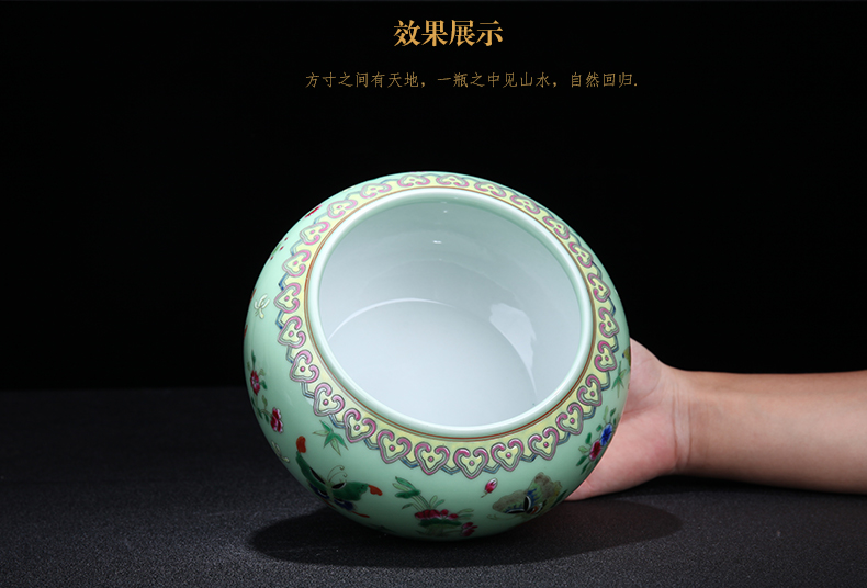 Jingdezhen ceramic hand - made butterfly caddy fixings of new Chinese style household general storage tank sitting room tea snacks